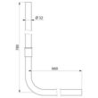DELABIE PVC öblítőcső beépített és szervizfolyosós TEMPOFLUX 1, 2, 3, TEMPOCHASSE és TEMPOMATIC WC öblítőszelepekhez, 26/32 mm