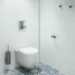 DELABIE Be-Line fali WC-kefe fedővel, biztonsági rögzítéssel, 1mm AISI304 r.m. acél, antracit