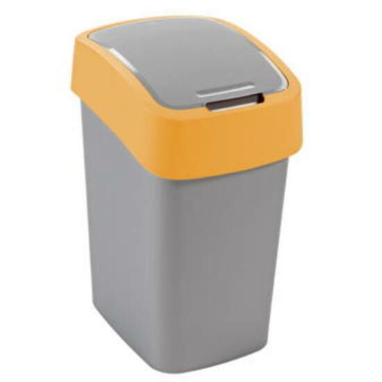 Billenős beltéri hulladékgyűjtő szemetes kuka 25L sárga-szürke, műanyag