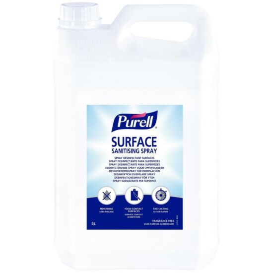PURELL Surface felület fertőtlenítő spray utántöltő, élelmiszeripari felhasználásra, 5l