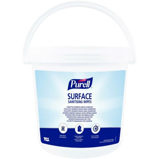 Purell Surface alkoholos felület fertőtlenítő kendő, vastag, extrán átitatott, 450 db-os
